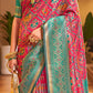 Traditional Saree Patola Silk Green Magenta Weaving Saree