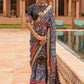 Classic Patola Silk Grey Foil Print Saree
