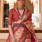 Trendy Saree Patola Silk Maroon Patch Border Saree