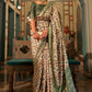 Contemporary Patola Silk Cream Green Weaving Saree