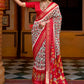 Trendy Saree Patola Silk Red White Weaving Saree
