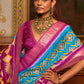 Classic Patola Silk Blue Violet Weaving Saree