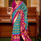 Classic Patola Silk Blue Violet Weaving Saree