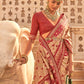 Contemporary Patola Silk Peach Pink Weaving Saree