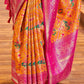 Traditional Saree Patola Silk Mustard Rani Weaving Saree