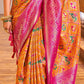 Traditional Saree Patola Silk Mustard Rani Weaving Saree