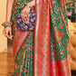 Traditional Saree Patola Silk Green Red Weaving Saree