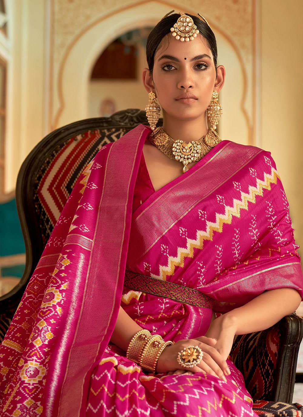 Classic Patola Silk Pink Weaving Saree