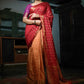 Classic Banarasi Silk Peach Red Weaving Saree