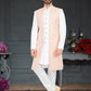 Indo Western Jacquard Peach White Weaving Mens