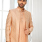 Indo Western Art Silk Peach Machine Embroidery Mens