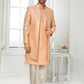 Indo Western Art Silk Peach Machine Embroidery Mens