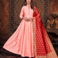 Salwar Suit Art Silk Peach Plain Salwar Kameez