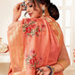 Classic Art Silk Peach Embroidered Saree