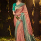 Classic Silk Peach Bandhej Saree