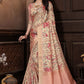Contemporary Banarasi Silk Peach Digital Print Saree