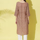 Casual Kurti Polyester Peach Fancy Work Kurtis