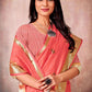 Trendy Saree Linen Silk Peach Embroidered Saree