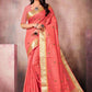 Trendy Saree Linen Silk Peach Embroidered Saree