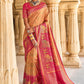 Classic Kanjivaram Silk Peach Weaving Saree