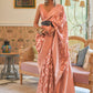 Classic Handloom Silk Tissue Peach Multi Saree
