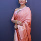 Classic Banarasi Silk Peach Jacquard Work Saree