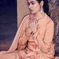 Floor Lenght Salwar Suit Bembarg Muslin Peach Embroidered Salwar Kameez