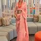 Trendy Saree Silk Peach Weaving Saree
