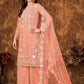 Salwar Suit Net Peach Cord Work Salwar Kameez