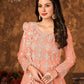 Salwar Suit Net Peach Cord Work Salwar Kameez