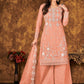 Salwar Suit Net Peach Cord Work Salwar Kameez