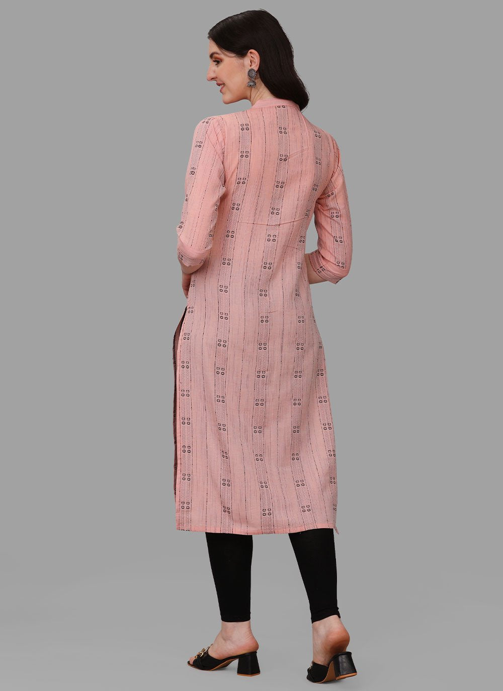 Casual Kurti Cotton Peach Weaving Kurtis