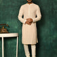 Kurta Pyjama Cotton Peach Chikankari Work Mens