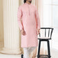 Kurta Pyjama Cotton Peach Fancy Work Mens