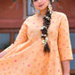 Gown Cotton Peach Print Gown