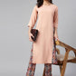 Salwar Suit Crepe Silk Peach Plain Salwar Kameez