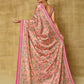 Designer Chinon Peach Digital Print Saree