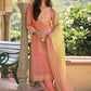 Pant Style Suit Silk Peach Digital Print Salwar Kameez