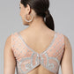 Designer Blouse Net Peach Embroidered Blouse