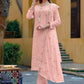 Pant Style Suit Georgette Peach Embroidered Salwar Kameez