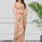 Classic Net Peach Embroidered Saree