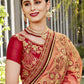Trendy Saree Vichitra Silk Peach Diamond Saree