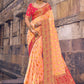 Classic Georgette Peach Embroidered Saree