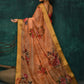 Designer Fancy Fabric Peach Digital Print Saree
