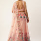 Lehenga Choli Net Peach Fancy Work Lehenga Choli