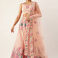 Lehenga Choli Net Peach Fancy Work Lehenga Choli