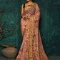 Designer Fancy Fabric Peach Digital Print Saree