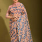 Classic Linen Peach Digital Print Saree