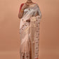 Contemporary Poly Silk Peach Embroidered Saree