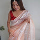 Trendy Saree Organza Peach Embroidered Saree